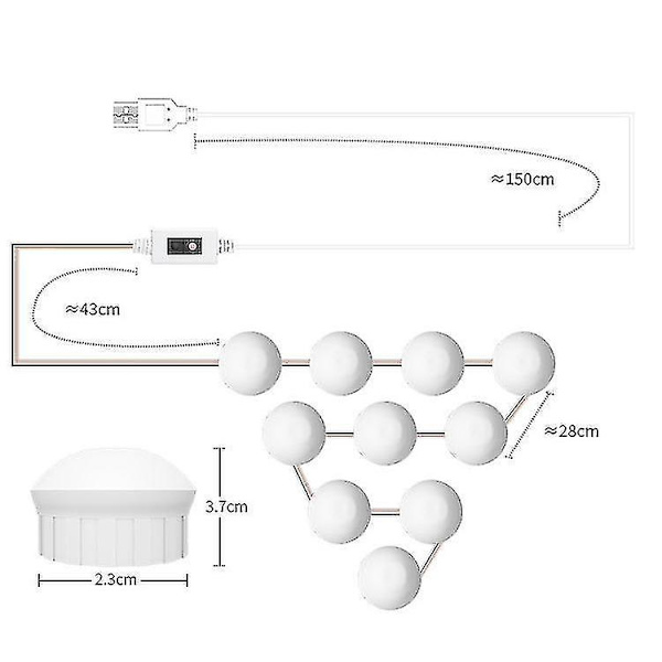 14 LEDiä Bath USB - Dimgh
