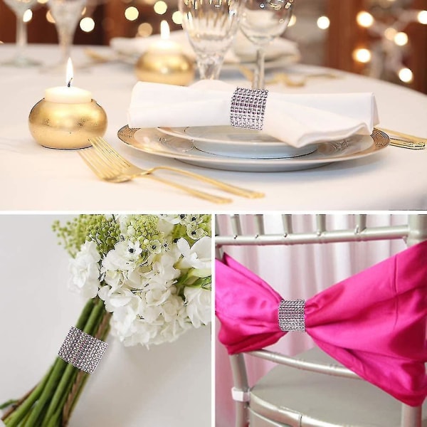 100pcs Napkin Rings Silver Napkin Rings Buckles For Table Decorations Wedding