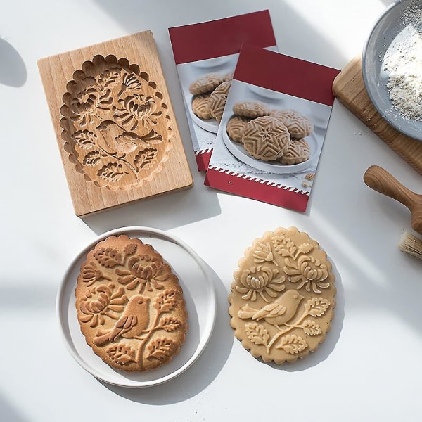 Træ Bageform Bærbar Cookie Form Rose Cookie Træ Gingerbread Shortbread Pumpkin