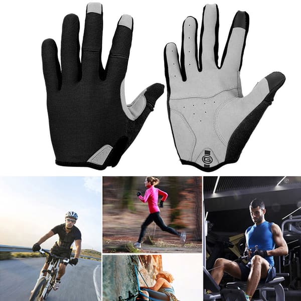 Vinter Varme Fuld Finger Touch Screen Cykelhandsker Sort XL
