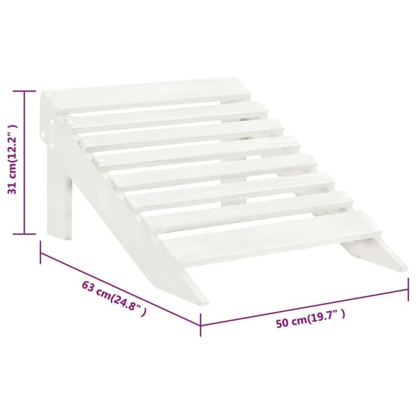 【BQ】vidaXL Hagestol med ottoman tre hvit White Vit