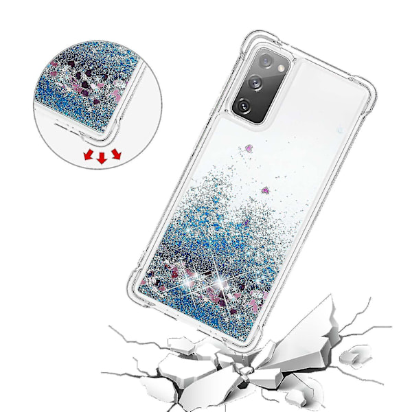 Samsung Galaxy S20 Fe 4g/5g Case Glitter Flytande Transparent Glittrande Glänsande Bling Kristallklart Flödande Quicksand Cover Tpu Silikon - Blå