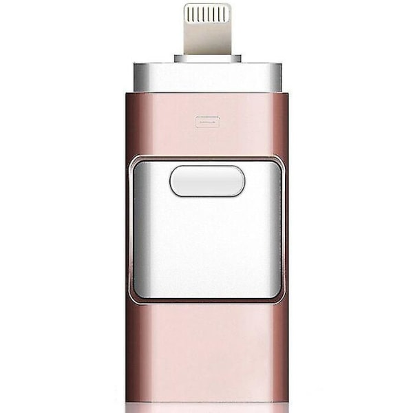 3 i 1 USB Flash Drive Expansion Memory Stick Otg Pendrive För Iphone Ipad Android Pc Rose Gold 32 GB