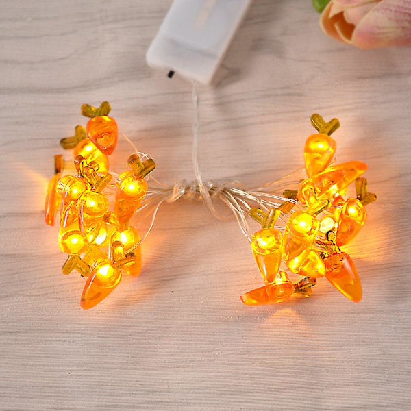 2 meter påskslingor för heminredning 20 led glödande påskhareägg Morot Fairy Light Ornament dekorationer Set2