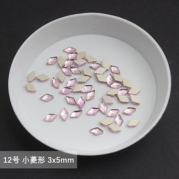 Tukku Vaaleanpunainen Multi Style Tasainen Selkä Kynsi Strassikivi Erikoismuotoiset kristallit Nail Art Stones 3D Henkilökohtainen koristelu 12-100pcs