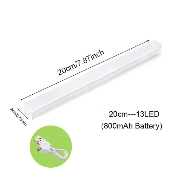 Nattljus Led-ljus Under skåpljus Rörelsesensor Garderobsljusskåp USB Uppladdningsbar köksbelysningslampa Warm White 3000K Cuboid 20cm