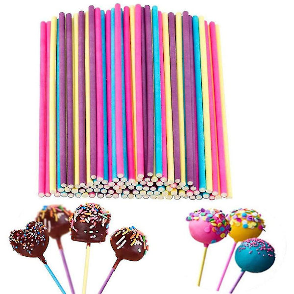 100 st Lollipop Sticks, Marshmallow Sticks, Food Safety Creative Multi-function Lollipop Sucker Sticks 150*3,5 mm