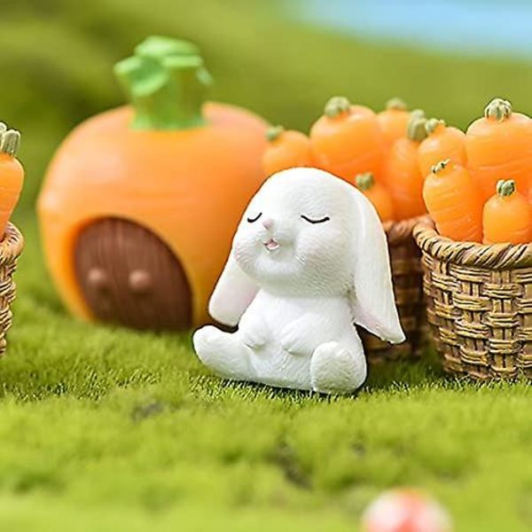 Sarjakuvapupun miniatyyrikoristeet, kanin puutarhakasvien hartsitarvikkeet 5 Squint Rabbit No. 6