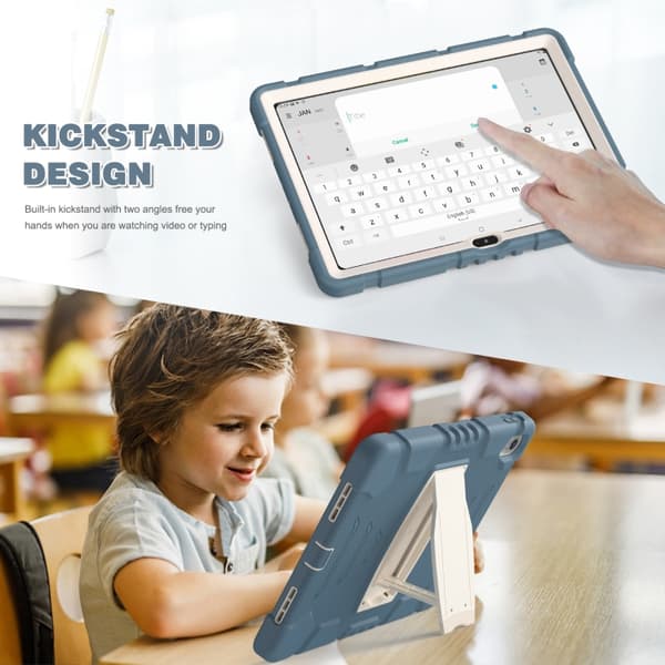 iPad 11 11th Gen / 10.9 10th Gen 2022/2025 Case with 3-Layer Protection, PC + Silicone Tablet Cover Blåklint Blå
