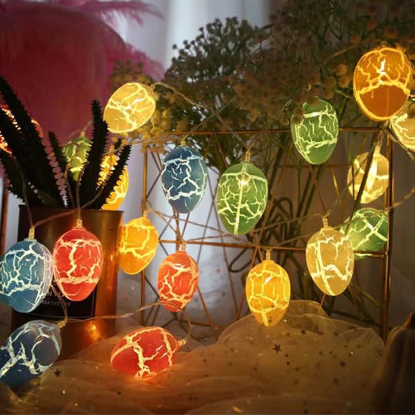 【BQ】Innendørs påskepynt lyslenke, 3m 20 LED egglyslenke-FF-