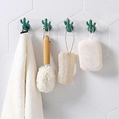 [BQ] Mark-free Hooks Cactus Hooks Scandinavian Style Wall-mounted Bathroom Hooks No Punching (Two Rows)
