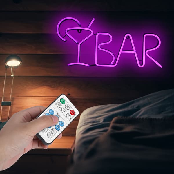 Violetti LED-neonvalopalkki Kirjaimet Juhlakoriste Kotikyltti