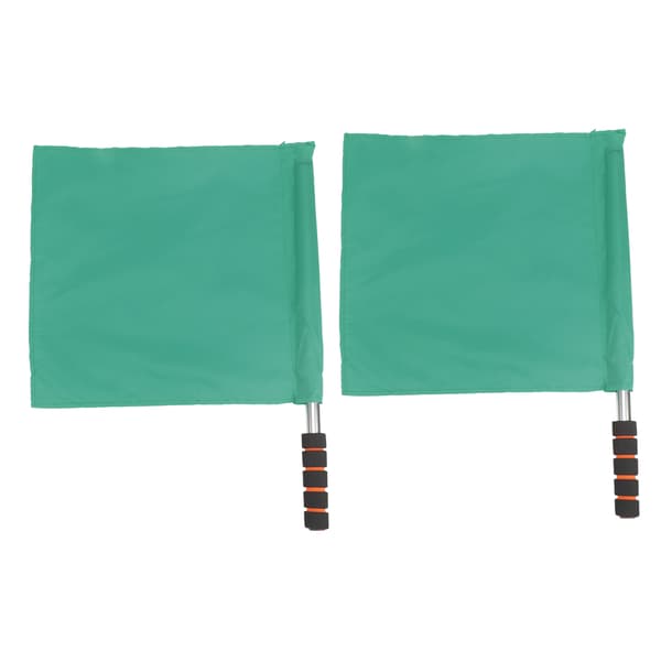 2 stk. Dommerflag i rustfrit stål til sportsbegivenheder, grøn
