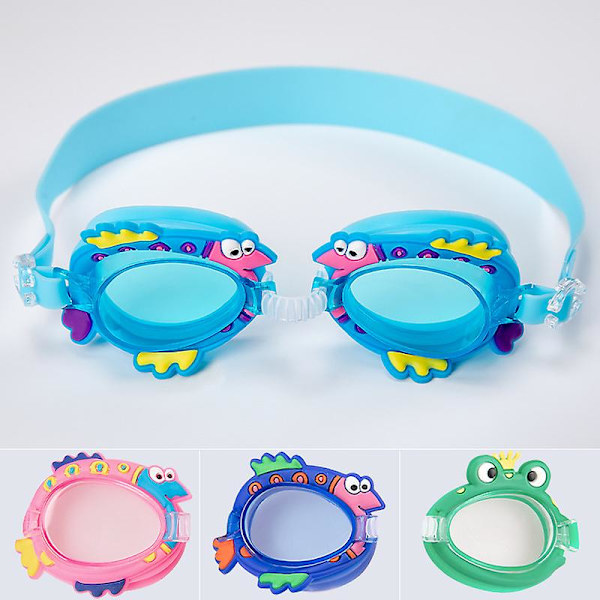 Söpöt vedenpitävät ja huurtumattomat lasten uimalasit oppimisuintilasit baby sarjakuva peilihihna Säädettävät sammakkolasit frog goggles
