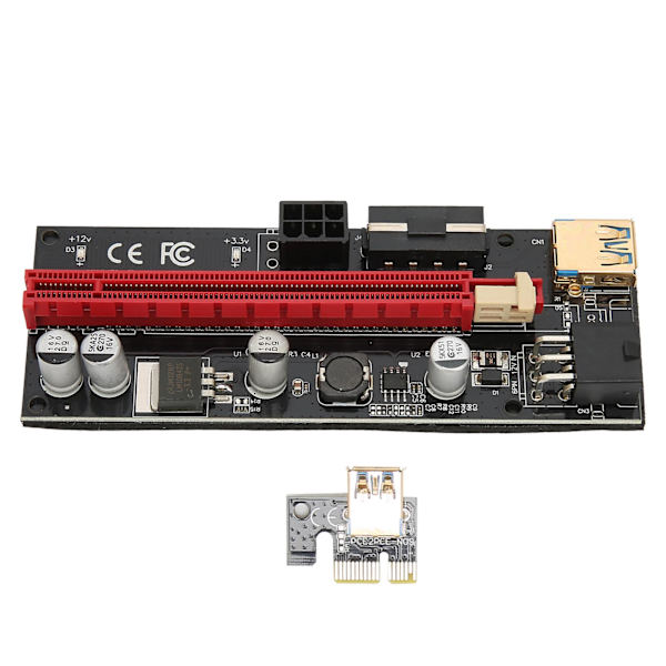 PCIE 1X till 16X Riser-kort 4 Solid Kondensatorer 6 PIN Gränssnitt USB-kabel Fast Spänne Design PCIE GPU Riser Express-kabel Blå