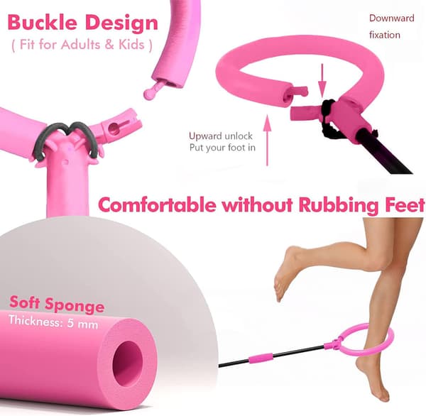 【BQ】Hoppebold med LED-lys til børn - Blinkende hoppe-ring, roterende gyro, foldbar