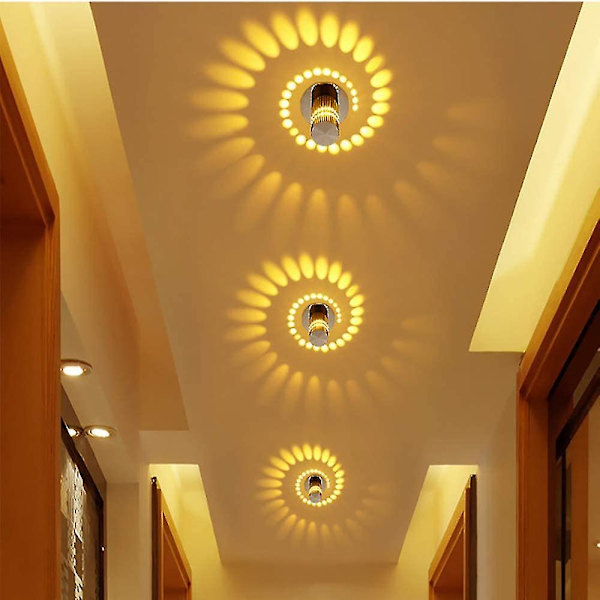 Led inomhus vägglampa Modern effekt 3w varm vit