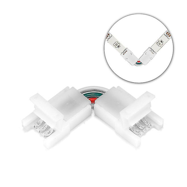 Led Strip Connector 2/3/4 Pin 8/10mm Justerbar vinkelkontakt för 3528/5050 Smd Rgb Led Strip Lights 90 Degree Corner 3pin 10mm 30 pcs