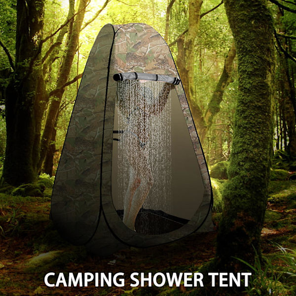 Pop Up Sekretess Tält Dusch Tält Bärbar Utomhuscamping Badrum Toalett Tält Omklädningsrum Sekretessskydd Rum för vandring och strand Sun Sh Army green