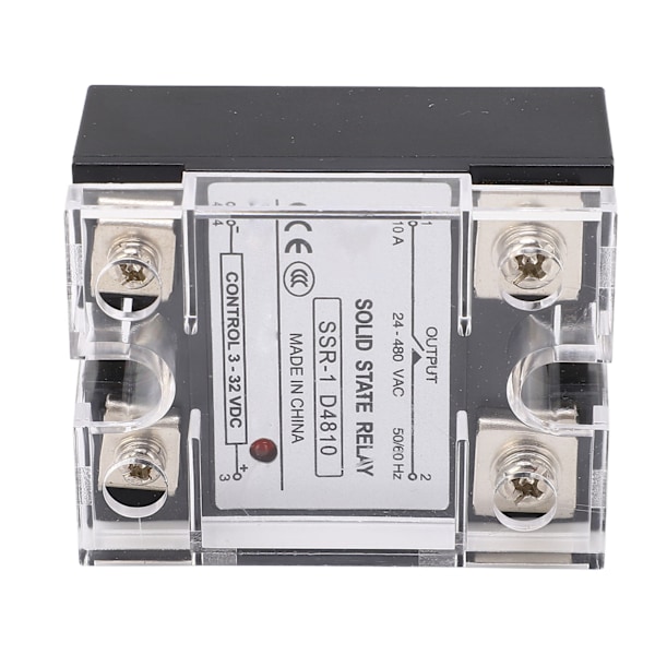10A Solid State Relä SSR Modul DC Kontroll AC 24-480VAC Lastspänning