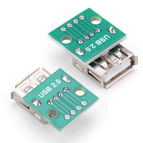 10 st USB Typ A Hona Socket Breakout Board 2.54mm Pitch Adapter Connector DIP