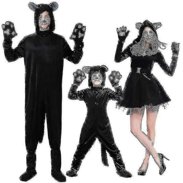 【BQ】Børn Cosplay Sæt Dyresort Kattekostume - Perfekt 140 150cm