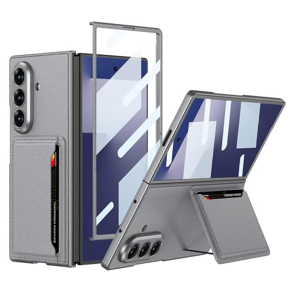 Integrert ultratynt skinnfutteral med kortplass for Samsung Galaxy Z Fold7 5G Grey