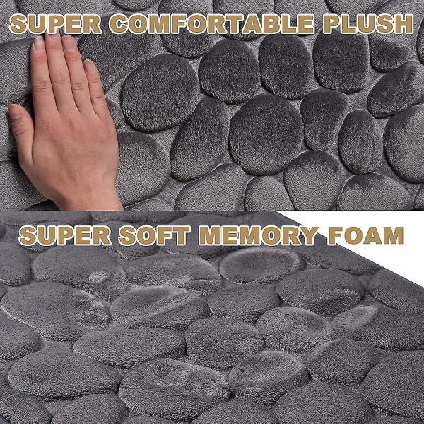 Brostenspræget badeværelsesbademåtte Dørmåtte Memory Foam Pad