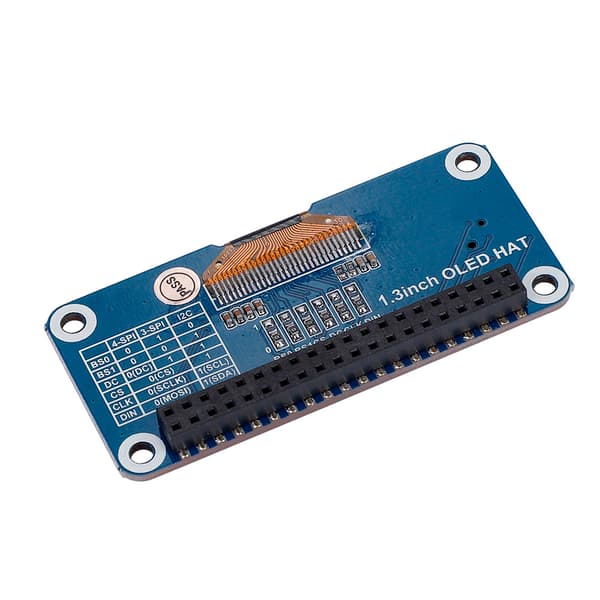 OLED-skjermhatt for Raspberry Pi 2B/3B/Zero/Zero W
