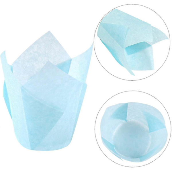 【BQ】150 stk. mini bageforme tulipanbageforme cupcakeforme muffinforme til bryllup, fødselsdag, ba