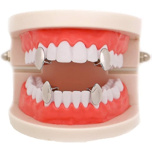 Vampire Fangs Dracula Hip Hop -hammasleikkuri sliver 4 pcs