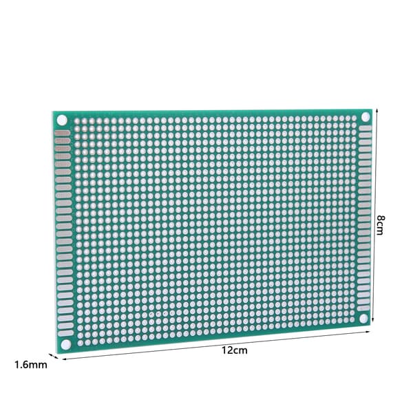 10st 8x12cm Dubbelsidig Prototyp PCB Förtent Kopplingsdäck Kretskort