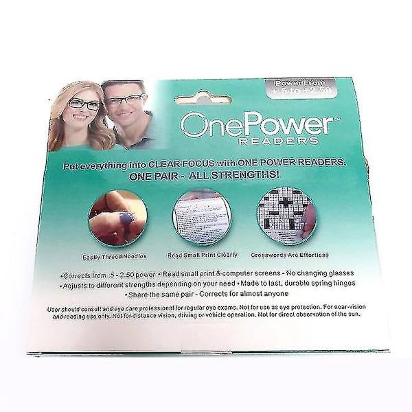 One Power Readers Autojustering Bifokale Lesebriller Multifocal +50 Til +250