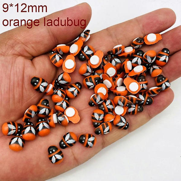 100 kpl Mini Wood Bee Leppäkerttu Värikäs Liimalla Koti Jääkaappi Seinäkoristeet Tee itsetehdyt lasten lahjajuhlatarvikkeet orange bee