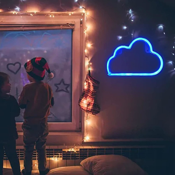 Cloud Neonskyltar Neonljusskyltar för väggdekor Neonljus för estetiska rumsdekor Blue