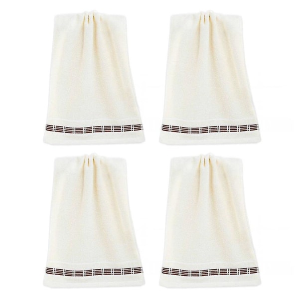 4-delat håndduksset - badeværelsessæt, blødt, maskintvättbart, højabsorberende, rent bomuld, 33*73 cm Off white