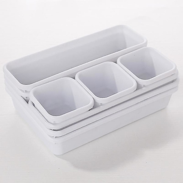 8 stk. Plastskuffebeholdere Skuffe Bestikbeslag Husholdningsbord Diverse skuffeopbevaringsboks Black