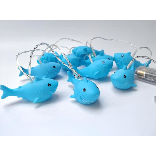 1,5 m 10 Led Shark String Lights Paristokäyttöiset Led Fairy Fantastiska lampor för sovrum Baby Room Barnrum Födelsedagsfest dekoration (haj)