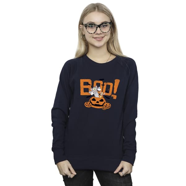 Tom & Jerry Dame Halloween Boo! Sweatshirt M Marineblå Navy Blue Navy Blue M
