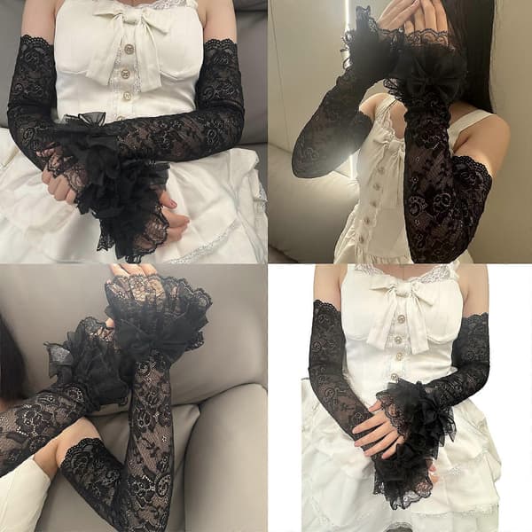 Tynde bobleærmer, skånsomme mod følsom hud, ellers sæsonens modestyling sort Black