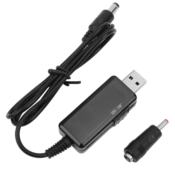 USB til DC Booster Kabel Power Bank Router Ledning 5V til 9V 12V StepUp Digital Display Justerbar 5521m