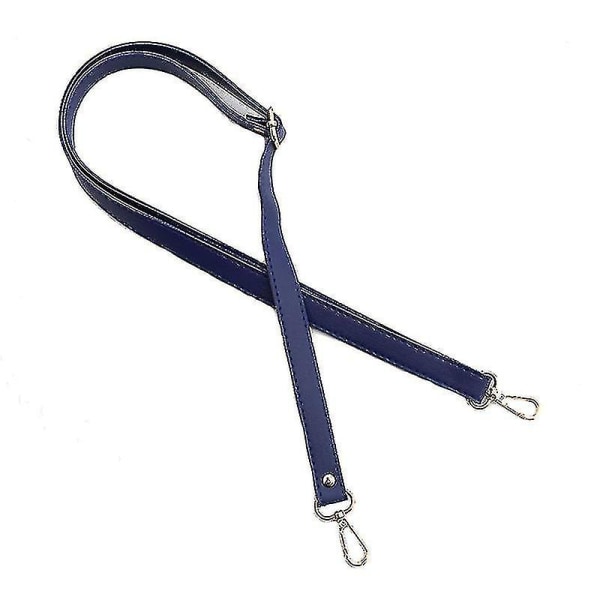 138cm Long Faux Leather Shoulder Bag Strap Diy Purse Handle Adjustable Dark blue gold buckle