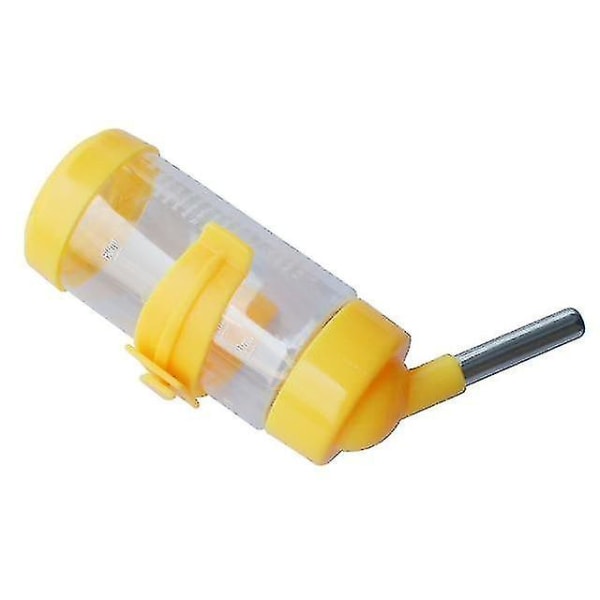 Plastic Drinking Water Bottle Dispenser - Feeder For Pet yellow 125ml
