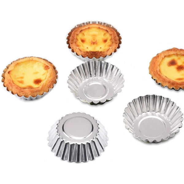 32 stk muffinsform i rustfritt stål Tartelettformer Bakeformer Non-stick 40pcs