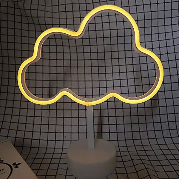 Led Neonskyltljus Med Hållare Bordsdekoration Nattlampa Med Batteri För Fest Cloud