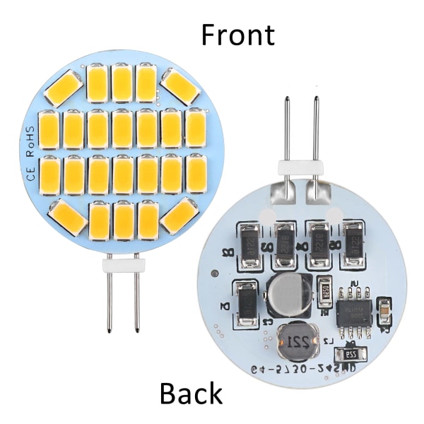 Den nya G4 LED 3W, AC12-24V, 300LM Varmvit 3000K, 24x5730 SMD 6 Pack