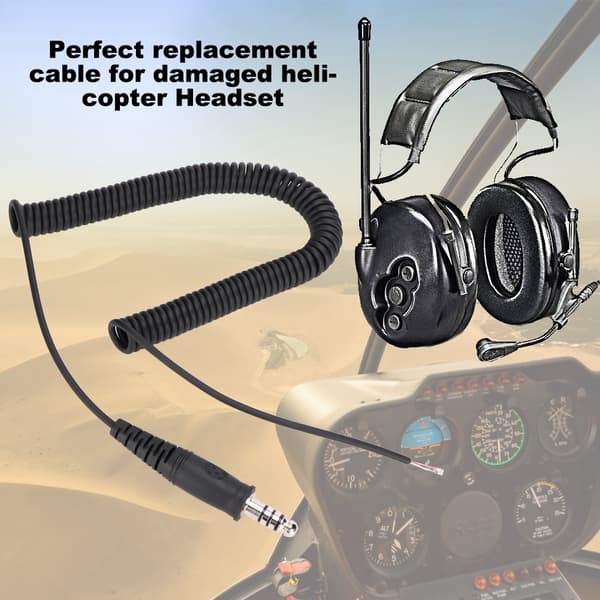 Militär anslutningsbyte Kabelfjäderadapter för Helikopterheadset U-174/U