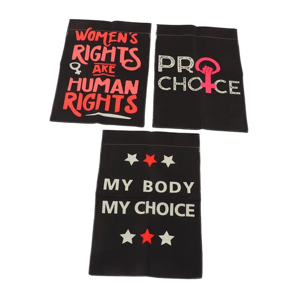 Haveflag til kvinders rettigheder abortlov udendørs banner