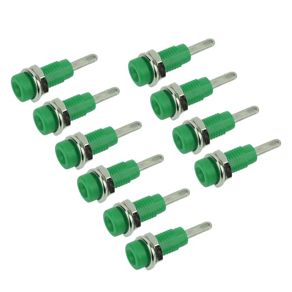 10 stk. J.40003 2 mm Bananstik Panel Socket Udvidet Post Plug Adapter til Elektronisk Instrument Grøn