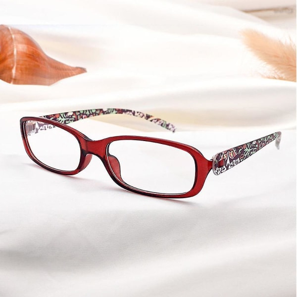 Anti-stråling leseglass liten ramme rektangulære kant presbyopiske briller Red glasses power 400